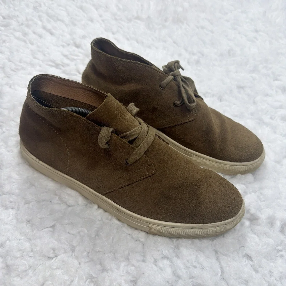 POLO RALPH LAUREN Suede Chukka Sneaker Boots Mens 12D Tan Khaki Beige Leather PR